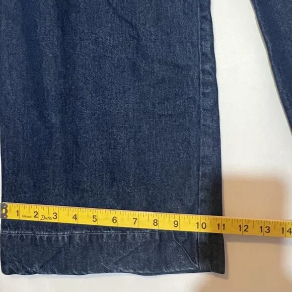 Hudson Anthropologie Women Jeans Holly Wide Leg Cropped Size 32 Blue Denim Zip - Picture 9 of 16